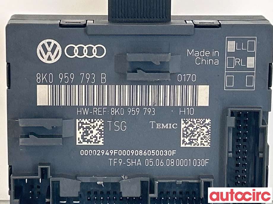 Styreenhet dør venstre foran til Audi A4 2007-2014 (Type IV) (B8) (B8) (AUDI|8K0959793B)