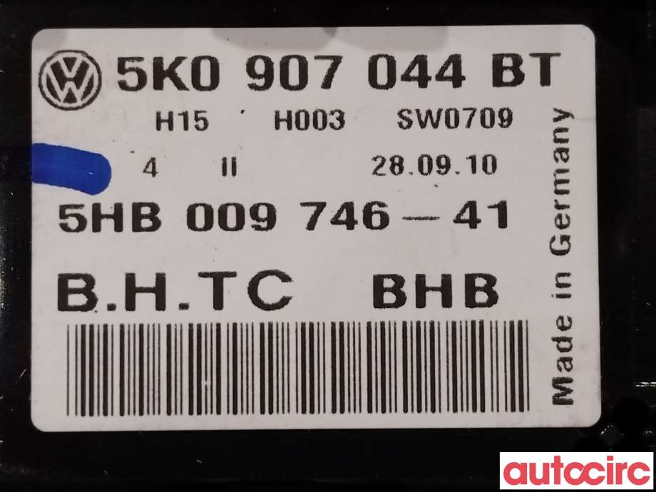 Varmeapparat betjening til VW Golf VI 2008-2012  (VOLKSWAGEN|5K0907044BT)