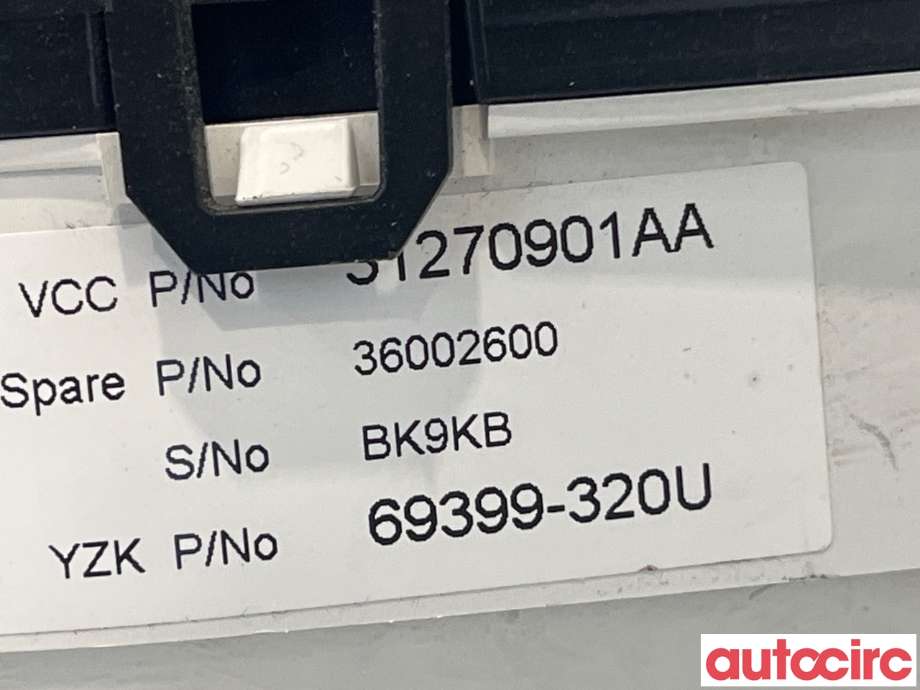 Instrumentpanel til Volvo XC70 2008-2013 (Type II, Fase 1)  (VOLVO|36002600)