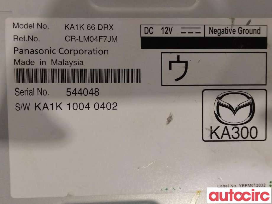 Bilstereo diverse til Mazda CX-5 2012-2017 (Type I)  (MAZDA|KA1K-66-DRX|CR-LM04F7JM|KA1K66DRX)