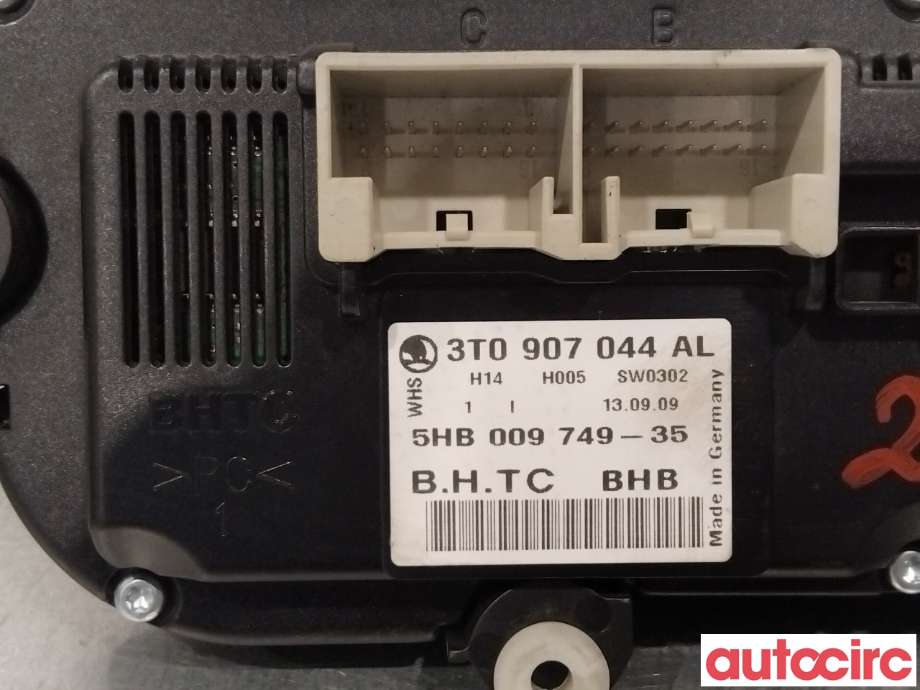 Varmeapparat betjening til Škoda Octavia 2009-2013 (Type II, Fase 2)  (SKODA|3T0907044AS||3T0907044AL)