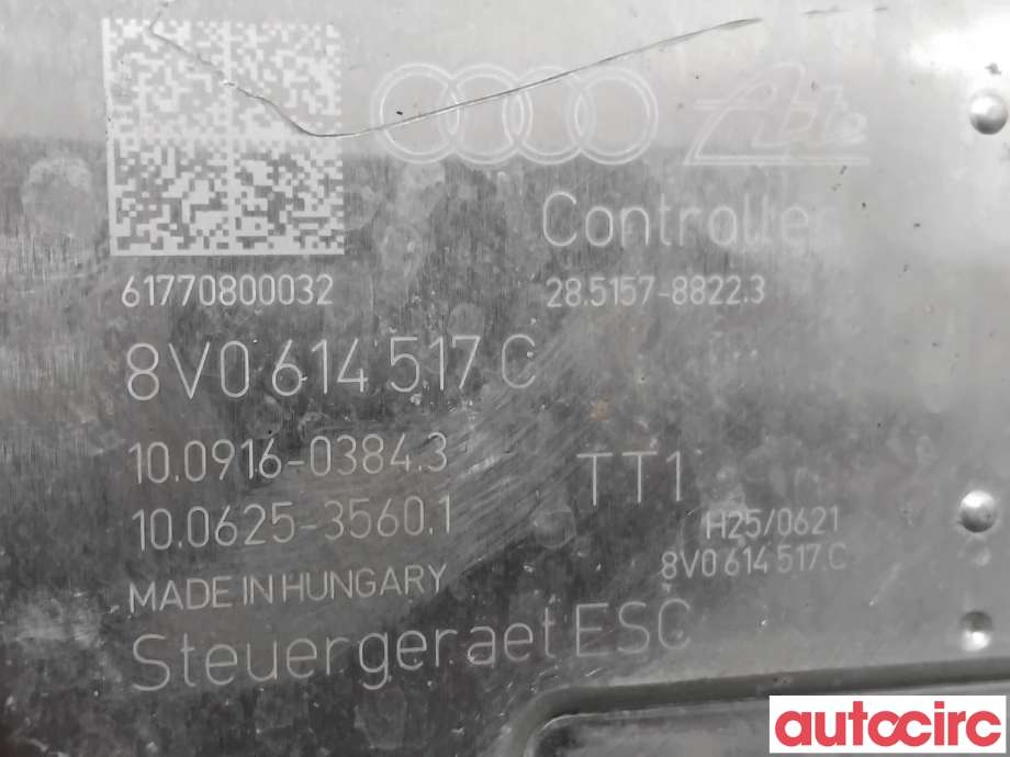 ABS sentral til Audi A3 2016-2020 (Type III, Fase 2) (AUDI|8V0614517C|100916-03843|8V0614517E)