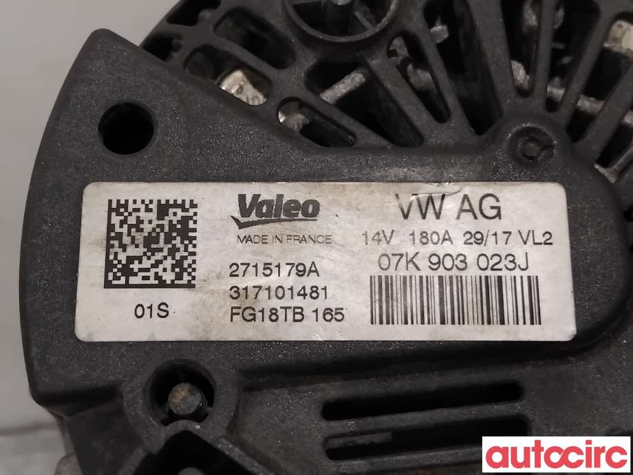 Dynamo til Audi A3 2016-2020 (Type III, Fase 2) (AUDI|07K903023JX|FG18TB165|07K903023J)