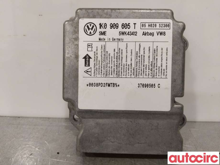 Airbag elektronikk til Škoda Octavia 2009-2013 (Type II, Fase 2) (SKODA|1K0909605T|)