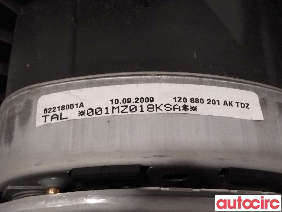 Airbag rattpute til Škoda Octavia 2009-2013 (Type II, Fase 2)  (SKODA|1Z0880201AK|)