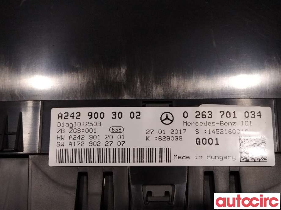 Instrumentpanel til Mercedes B-Klasse 2011-2018 (W246) (W246) (MERCEDES|A2429003002|)
