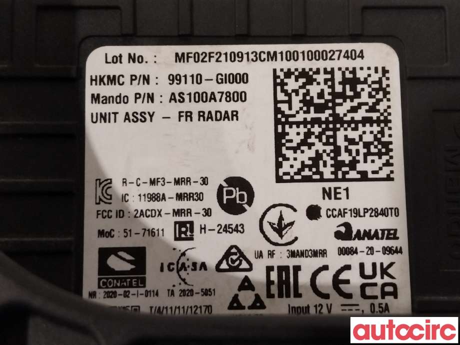 Sensor radar til Hyundai Ioniq 5 2021-->>  (HYUNDAI|99110GI000||99110-GI000)
