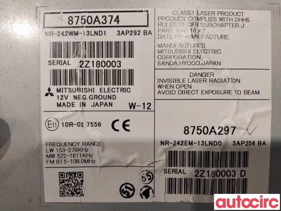 Bilstereo navigasjon til Mitsubishi Pajero 2007-2016 (Type IV, Fase 1)  (MITSUBISHI|8750A374|)