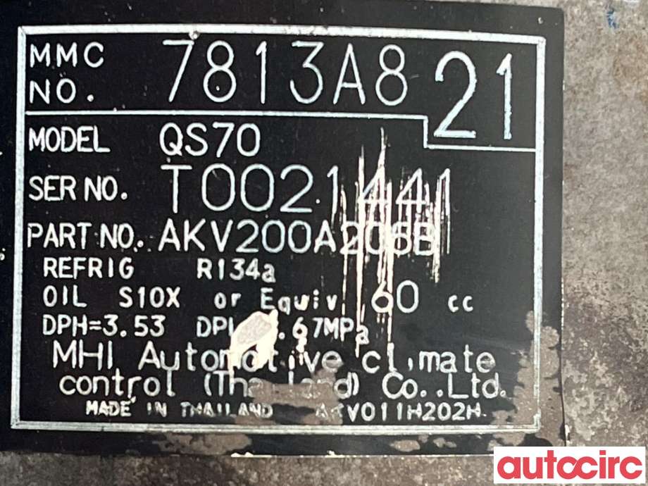Aircondition kompressor til Mitsubishi ASX 2010-2019  (MITSUBISHI|7813A821|AKV200A206B)
