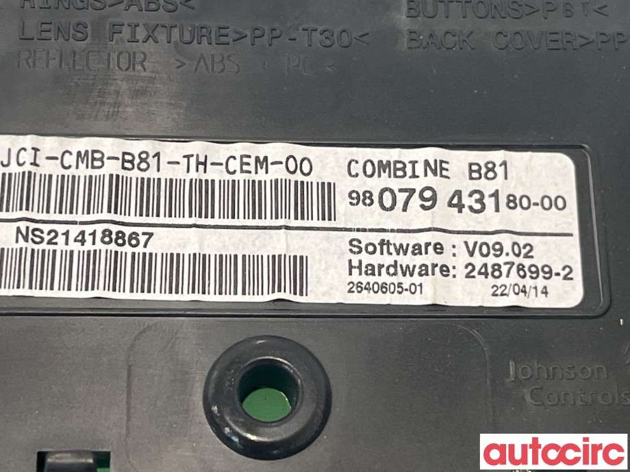 Instrumentpanel til Citroën DS5 2012-2017 (CITROEN|9805690380)