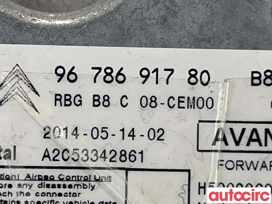 Airbag elektronikk til Citroën DS5 2012-2017  (CITROEN|9678691780)