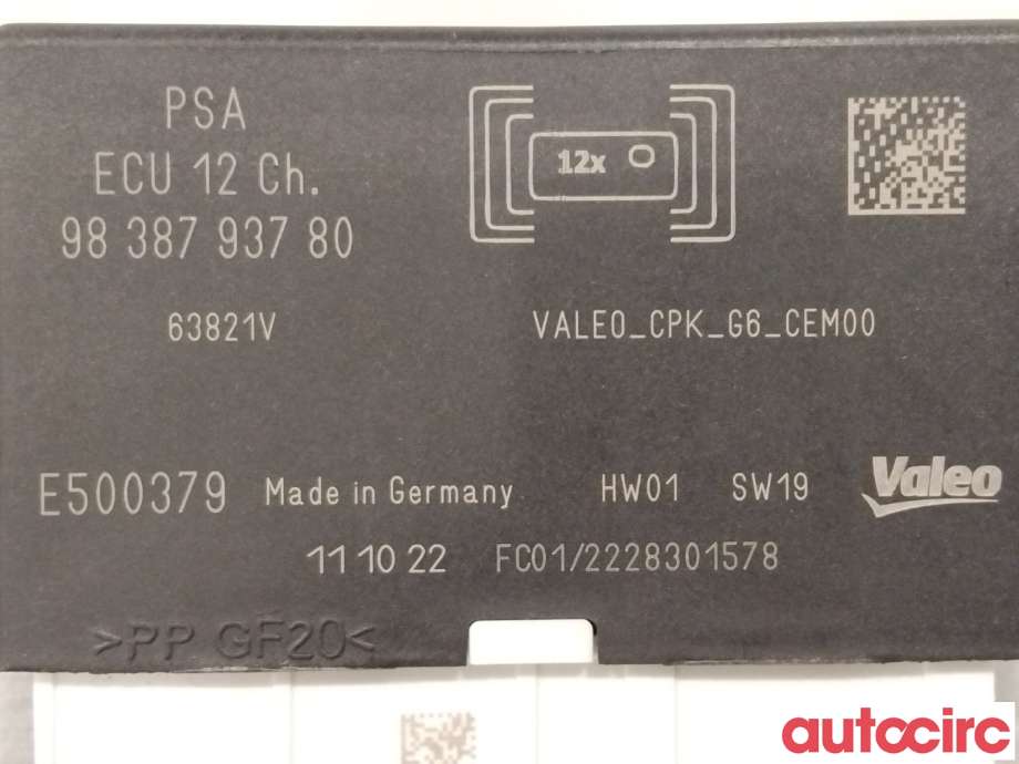 Styreenhet parkering til Citroën C4, Spacetourer 2019-->>  (CITROEN|1677608180||9838793780)