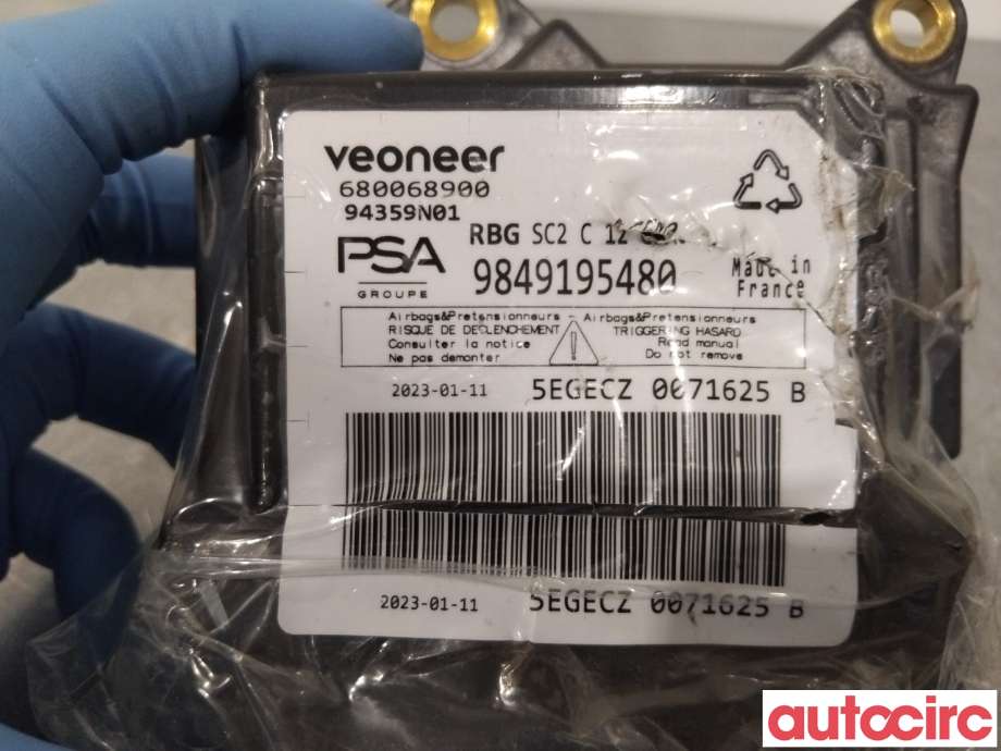 Airbag elektronikk til Citroën C4, Spacetourer 2019-->> (CITROEN|1688510980||9849195480)