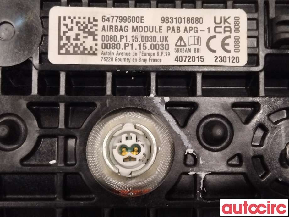 Airbag passasjer til Citroën C4, Spacetourer 2019-->>  (CITROEN|9831018680|)