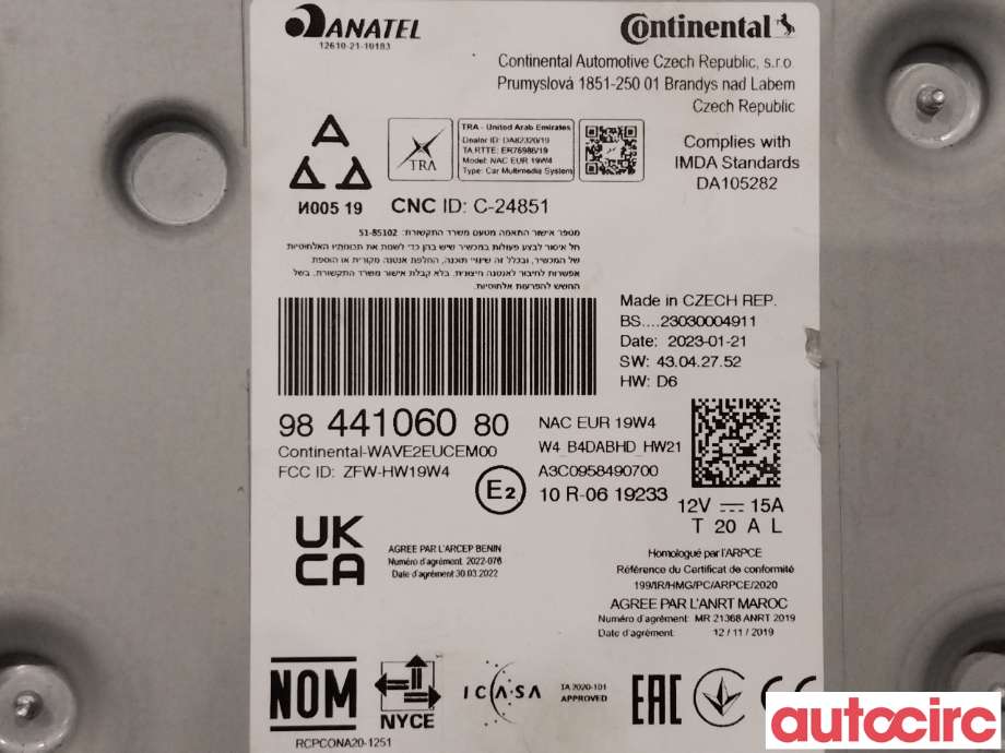 Bilstereo navigasjon til Citroën C4, Spacetourer 2019-->>  (CITROEN|1684967680|9844106080)
