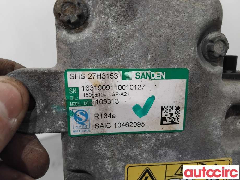 Aircondition kompressor til MG ZS EV 2019-2021 (Type I, Fase 1)  (MG|10462095|109313)