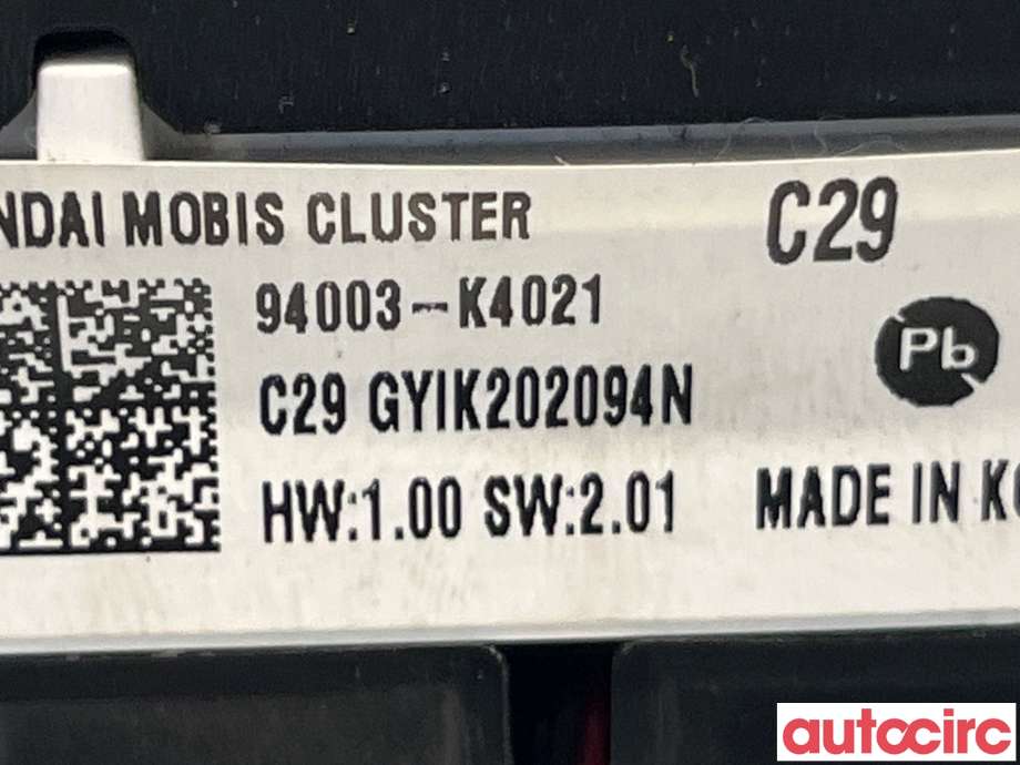 Instrumentpanel til Hyundai Kona 2017-2021 (Type I, Fase 1)  (HYUNDAI|94003K4101)