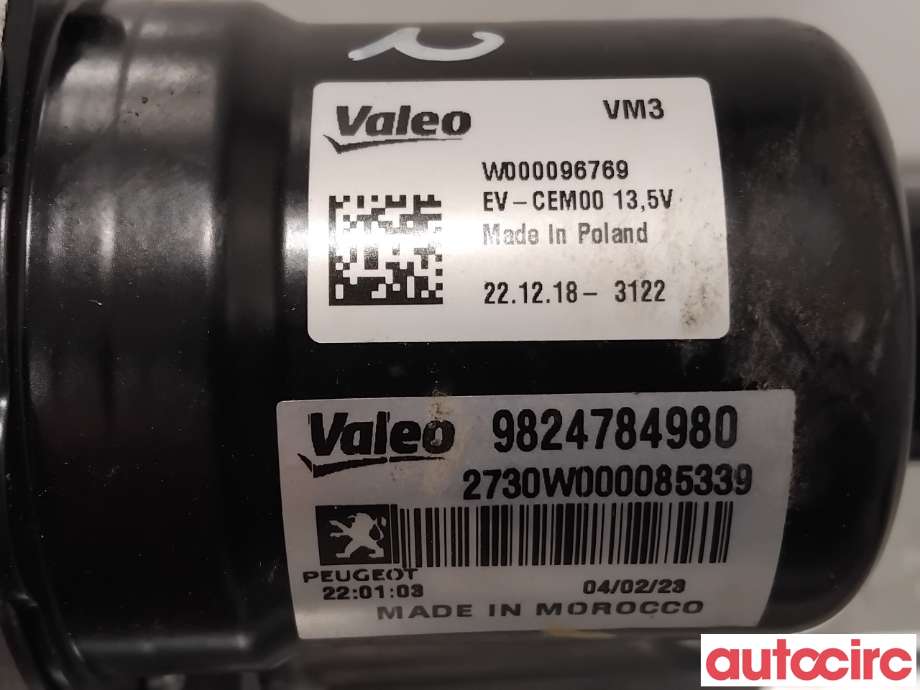 Viskermotor frontrute til Citroën C4, Spacetourer 2019-->>  (CITROEN|9824784980|W000096769)