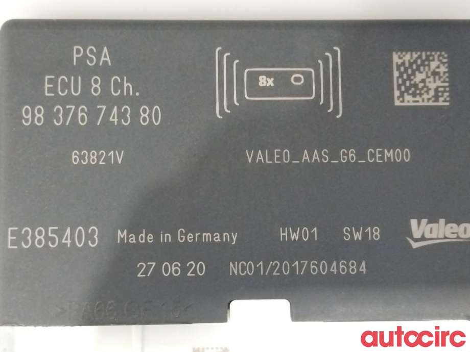 Styreenhet parkering til Peugeot 208 2019-->> (Type II)  (PEUGEOT|1681479380|9837674380)