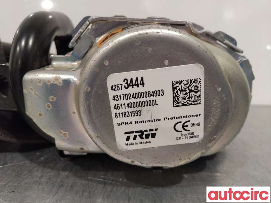 Sikkerhetsbelte foran venstre til Opel Ampera-e 2017-->> (Type II)  (OPEL|42573444||42657488)
