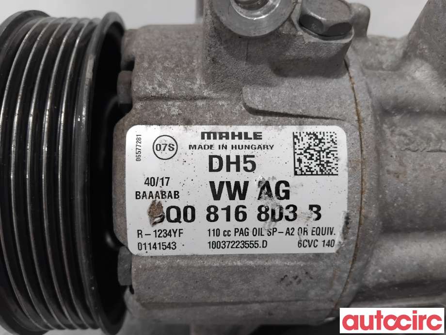 Aircondition kompressor til Škoda Octavia 2017-2020 (Type III, Fase 2)  (SKODA|5Q0816803B|6CVC140|5Q0816803D)