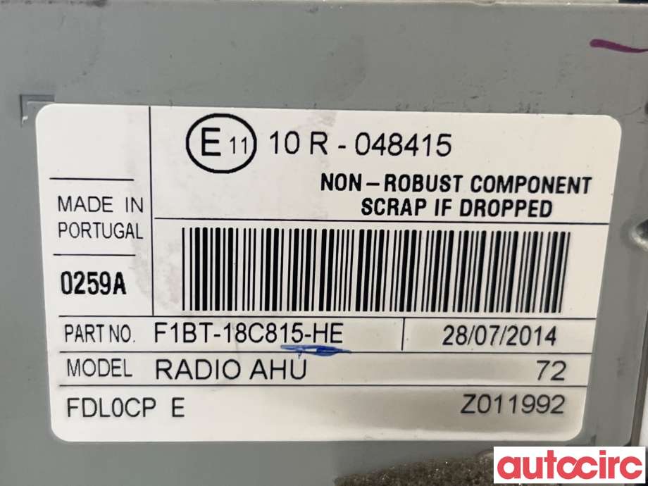 Bilstereo til Ford Transit Connect 2013-2018 Type II, Fase 1  (FORD|2335493||F1BT-18C815-HE)