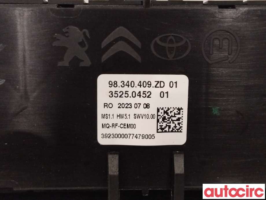 Varmeapparat betjening til Toyota Proace 2016-->> (Type II) (TOYOTA|SU001A5052||SU001B2016)