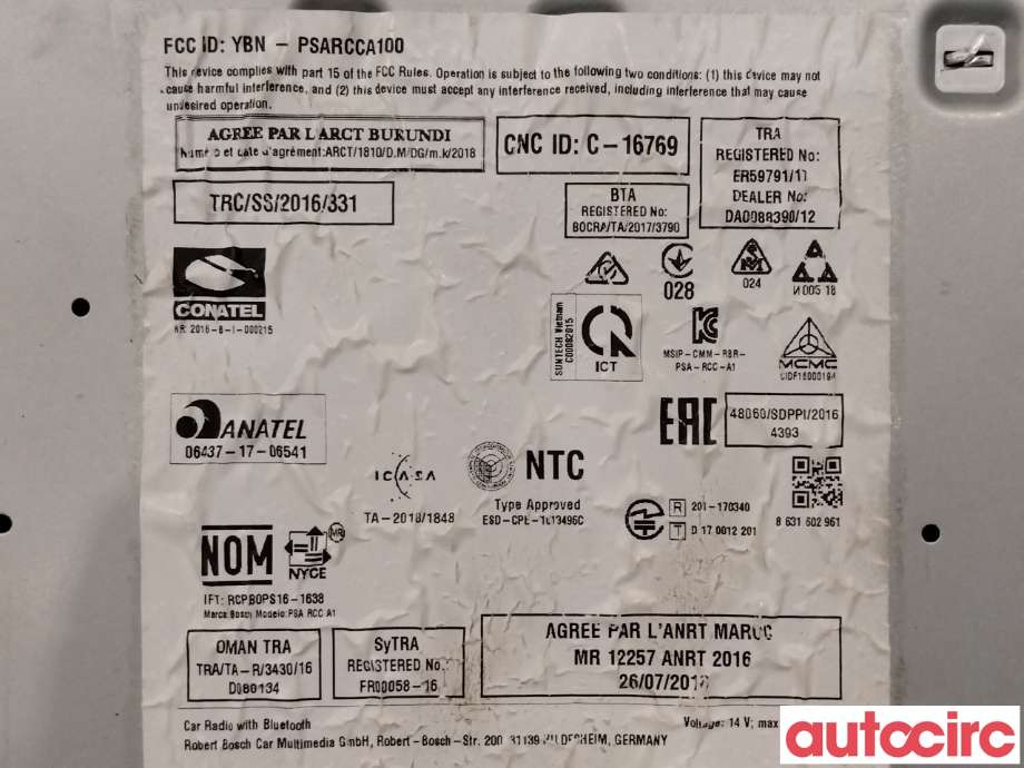 Bilstereo til Toyota Proace 2016-->> (Type II)  (TOYOTA|SU001A8214||SU001B2029)