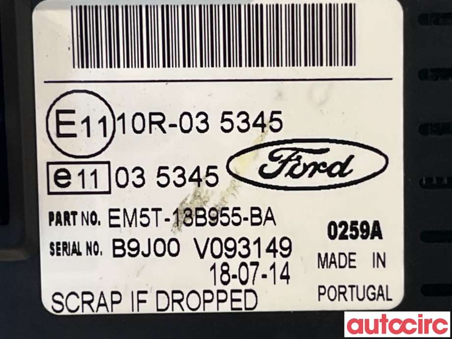 Multimedia display (MCU - Media Controller Unit) til Ford Focus 2011-2014 (Type III, Fase 1)  (FORD|2021920|)