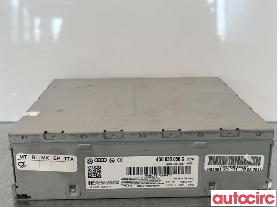 Bilstereo diverse til Audi A6, 2011-2014 (Type IV, Fase 1) (C7) (C7) (AUDI|4G0035056C)