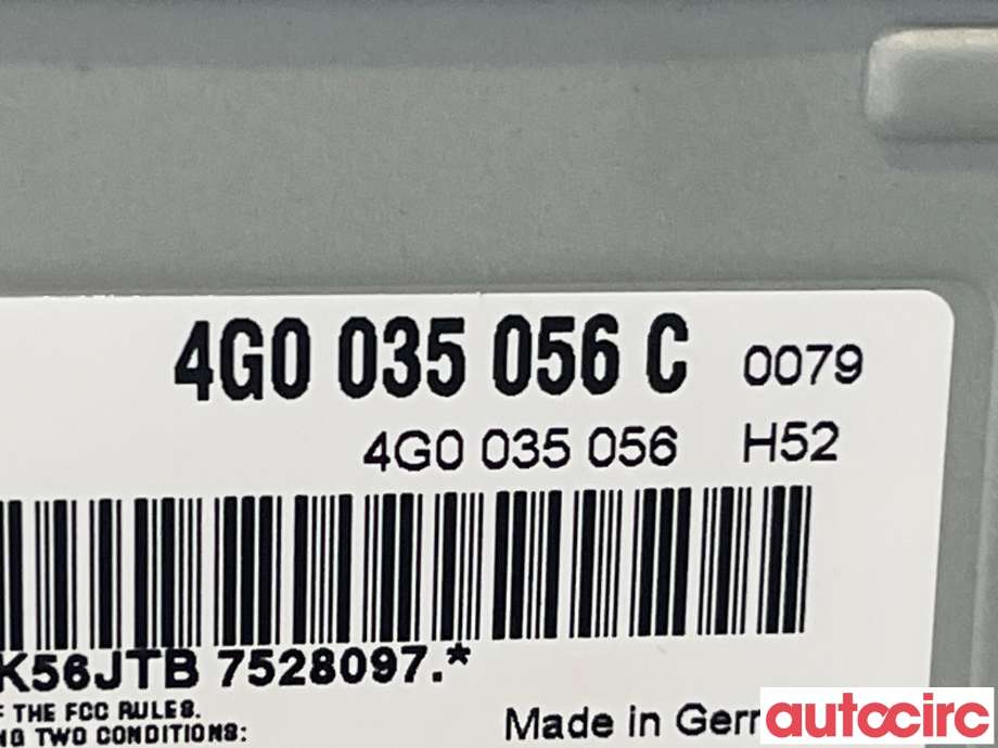 Bilstereo diverse til Audi A6 2011-2014 (Type IV, Fase 1) (C7) (C7) (AUDI|4G0035056C)