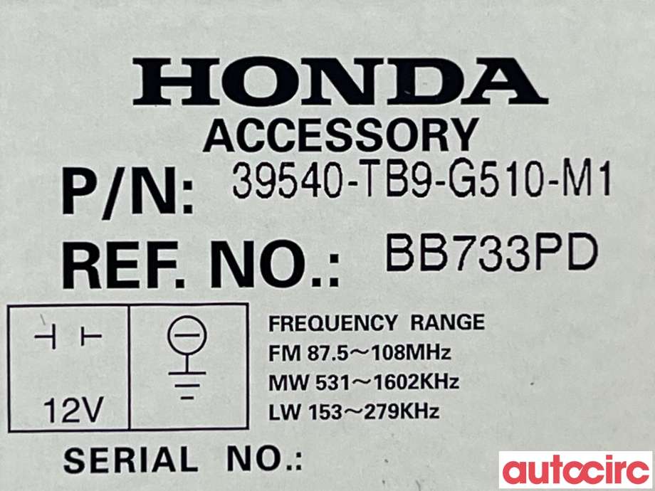 Bilstereo til Honda Civic 2012-2015 (Type IX, Fase 1) (HONDA|39541-TB9-G51)