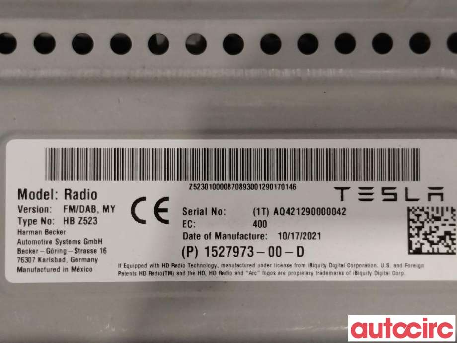 Antenne forsterker til Tesla Model Y 2021-2024 (Type I)  (TESLA|1527973-00-D)