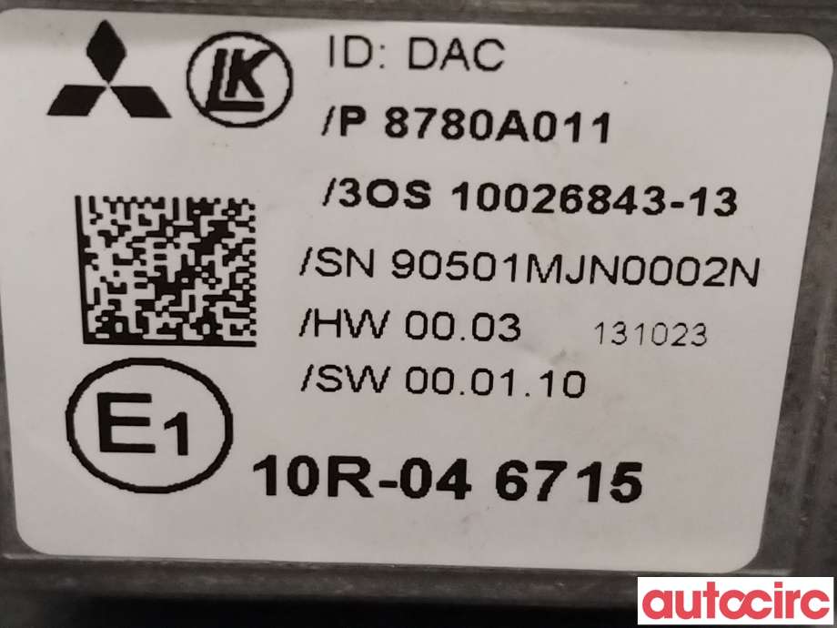 Sensor radar til Mitsubishi Outlander 2012-2015 (Type III, Fase 1)  (MITSUBISHI|8780A011)