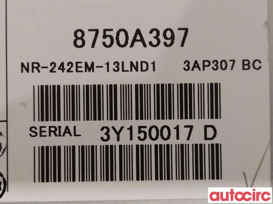 Bilstereo navigasjon til Mitsubishi Outlander 2012-2015 (Type III, Fase 1)  (MITSUBISHI|8750A374|NR-242EM-13LND1|8750A397)