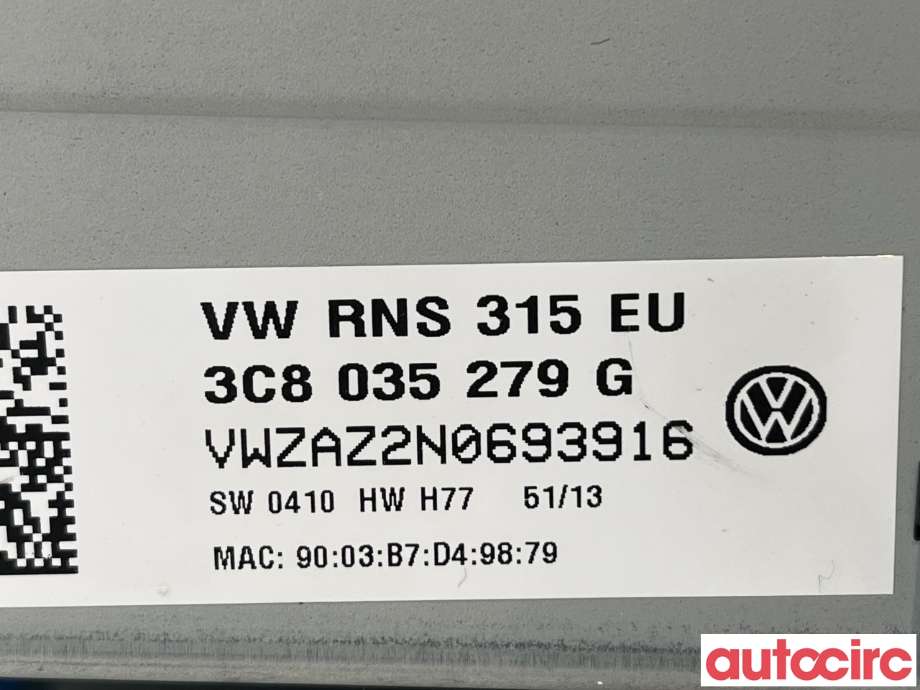 Bilstereo til VW Touran 2007-2010 (Type I, Fase 2) (VOLKSWAGEN|3C8035279GX|3C8035279G)
