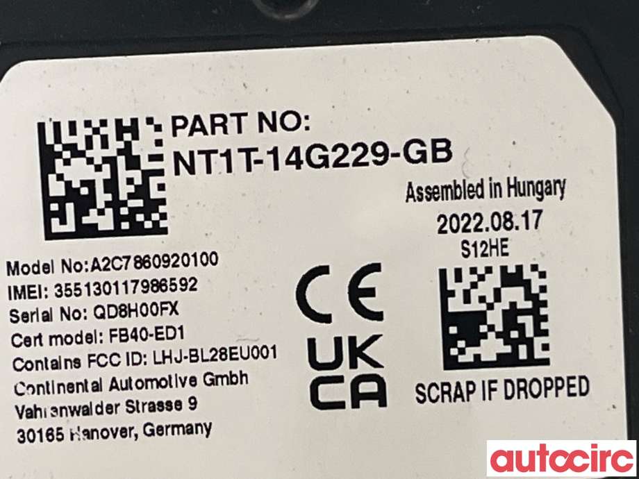 Styreenhet diverse til Ford Transit Connect 2018-->> Type II, Fase 2  (FORD|2504450|)
