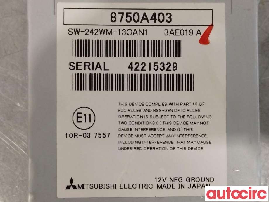 Styreenhet diverse til Mitsubishi Outlander 2012-2015 (Type III, Fase 1) (MITSUBISHI|8750A403)