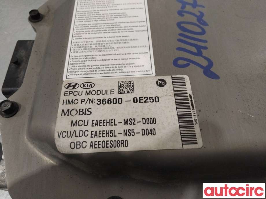 Inverter elbil til Hyundai Ioniq Electric 2016-2019 (Fase 1) (HYUNDAI|366010E250|EAEEHEL-MS2-D000|36600-0E250)