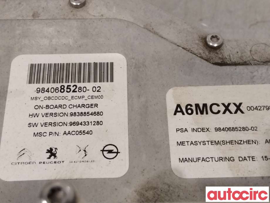 Batterilader (OBC - On Board Charger) til Peugeot 208 2019-->> (Type II) (PEUGEOT|1675812180|9840685280|1691344480)