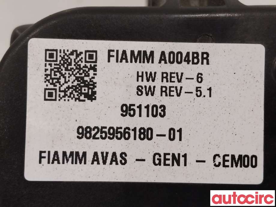 Høyttaler motorlyd, AVAS (Acoustic Vehicle Alerting System) til Peugeot 208 2019-->> (Type II) (PEUGEOT|9825956180|)