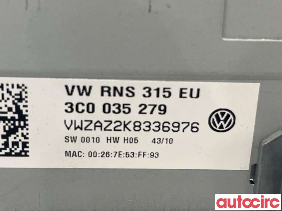 Bilstereo til VW Touran 2010-2015 (Type I, Fase 3) (VOLKSWAGEN|3C0035279)
