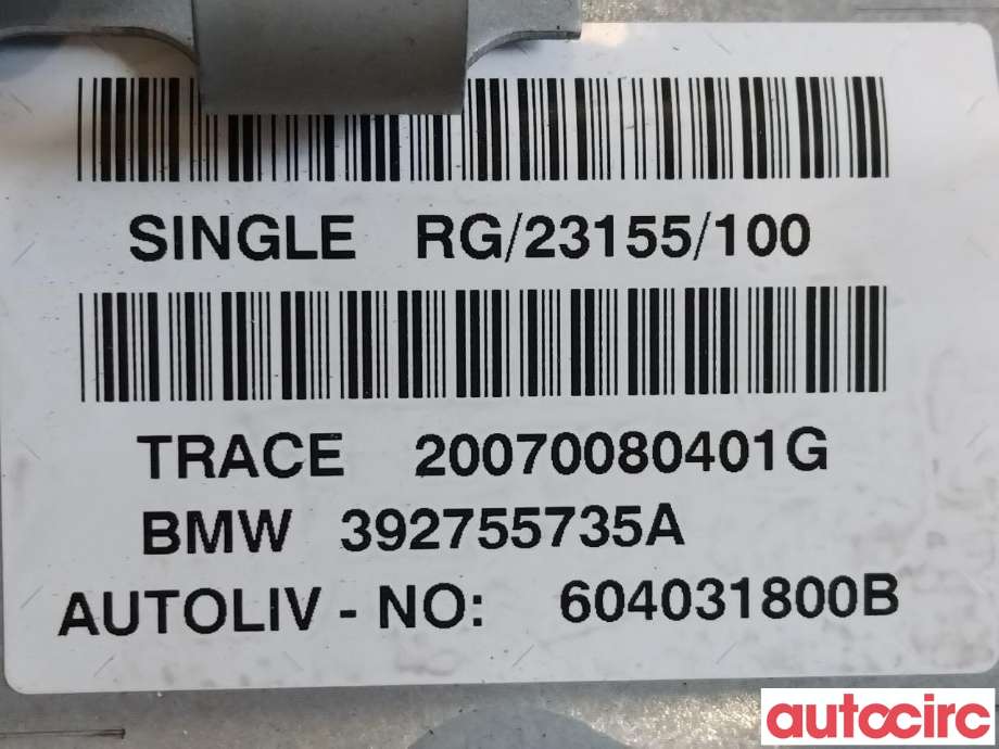 Airbag passasjer til Mini One/Cooper 2007-2014 (R55-57) (R55-57) (MINI|51452755735|392755735A)