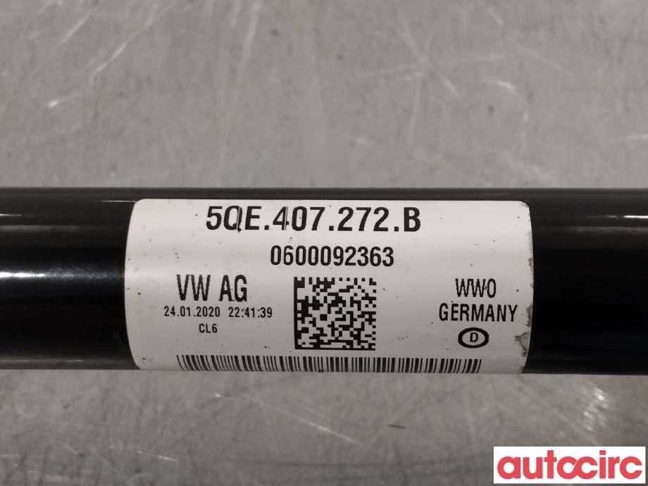 Drivaksel høyre foran, elbil til VW e-Golf 2017-2020 (Fase 2) (VOLKSWAGEN|5QE407762X||5QE407272B)