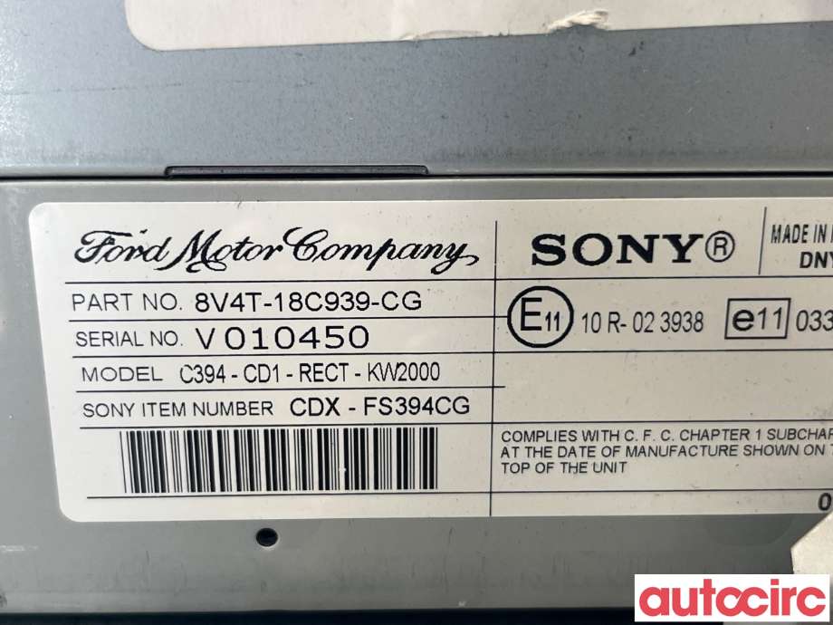 Bilstereo til Ford Kuga 2008-2012 (Type I) (FORD|1830420|C394)