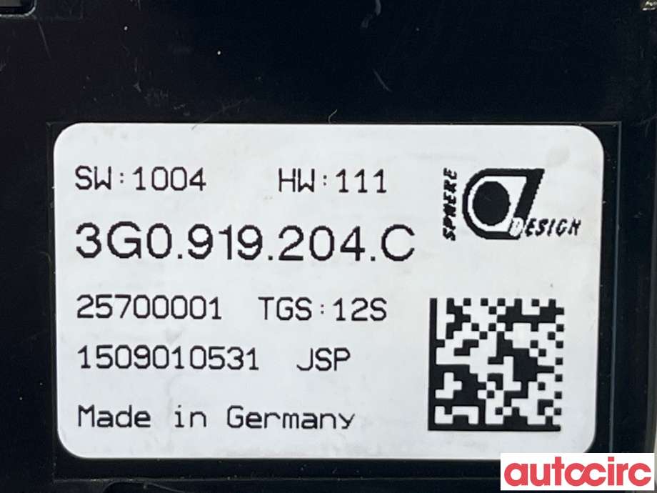 Instrument klokke til VW Passat 2015-2019 (Fase 1) (B8) (B8) (VOLKSWAGEN|3G0919204C)