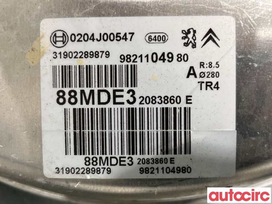 Bremsekraft-forsterker til Opel Combo E 2019-->>  (PEUGEOT|1635255280|0204J00547|9821104980)