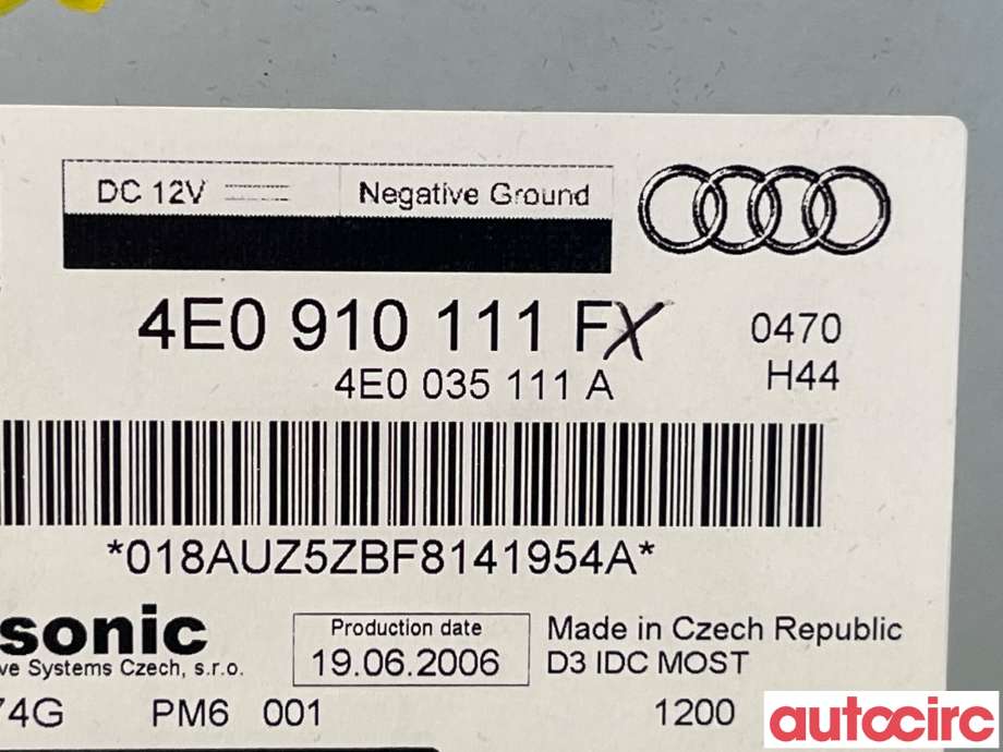 Bilstereo diverse til Audi A6, Allroad 2006-2008 (Type II, Fase 1) (C6) (C6) (AUDI|4E091011FX)