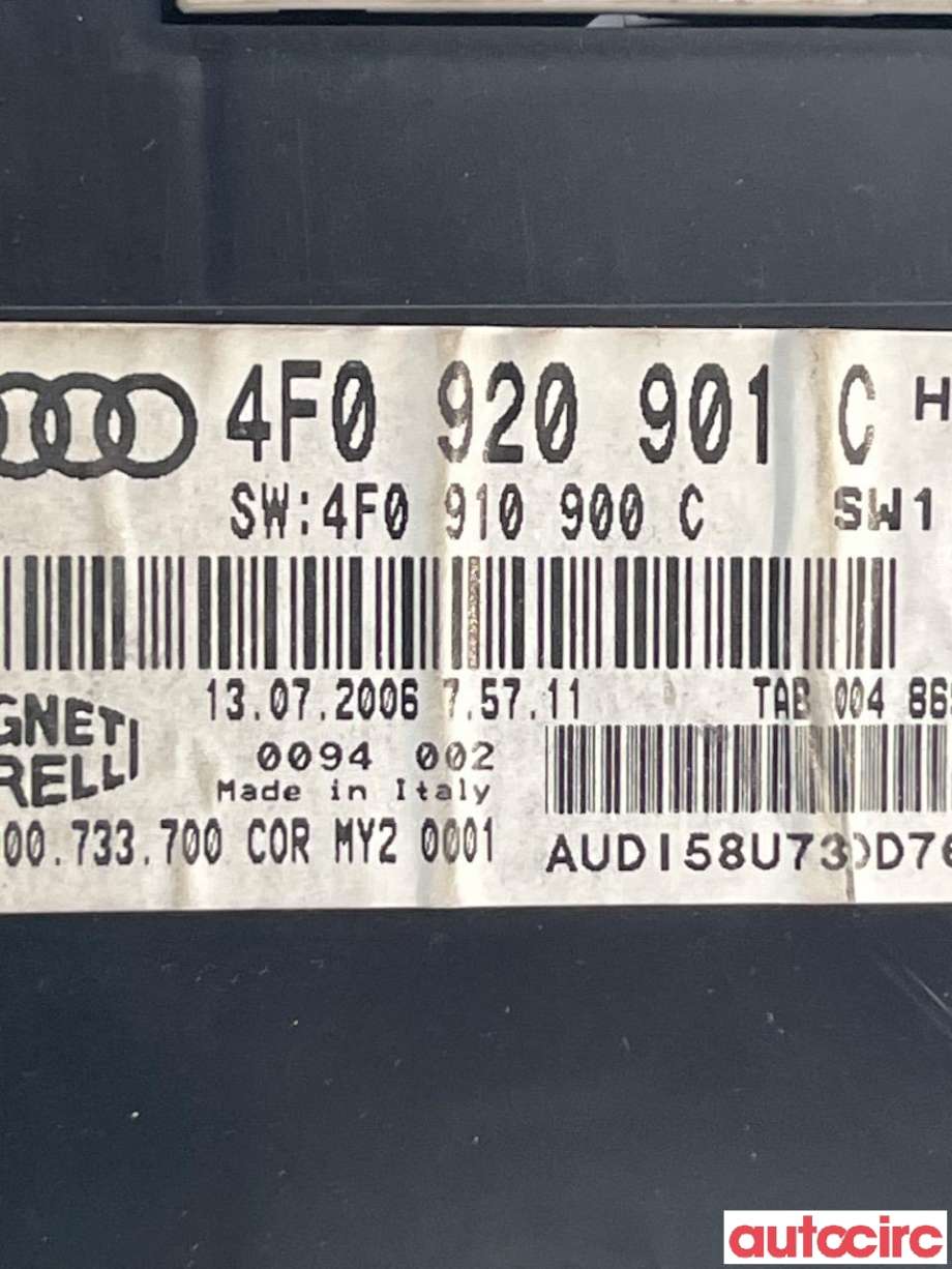 Instrumentpanel til Audi A6, Allroad 2006-2008 (Type II, Fase 1) (C6) (C6) (AUDI|4F0920901G|4F0920901C)