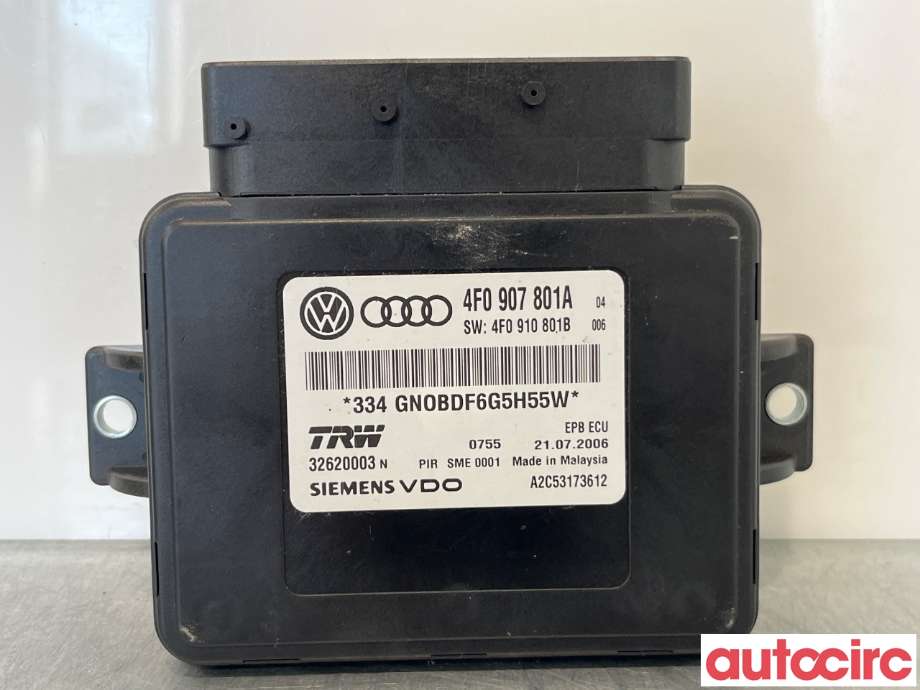 Styreenhet elektrisk parkbrems (EPB - Electric Parking Brake) til Audi A6, Allroad, 2006-2008 (Type II, Fase 1) (C6) (C6) (AUDI|4F0910801D)